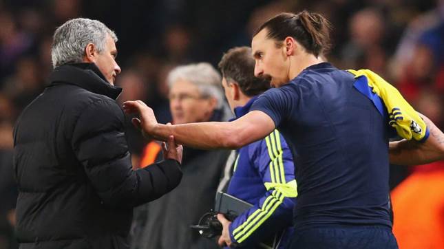 Zlatan mot före detta tränaren José Mourinho som sade efter matchen att han fortfarande "älskar Zlatan", Foto: Expressen