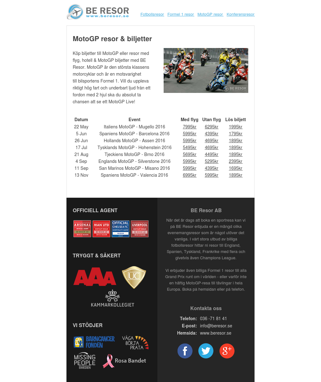 MotoGP resor & biljetter