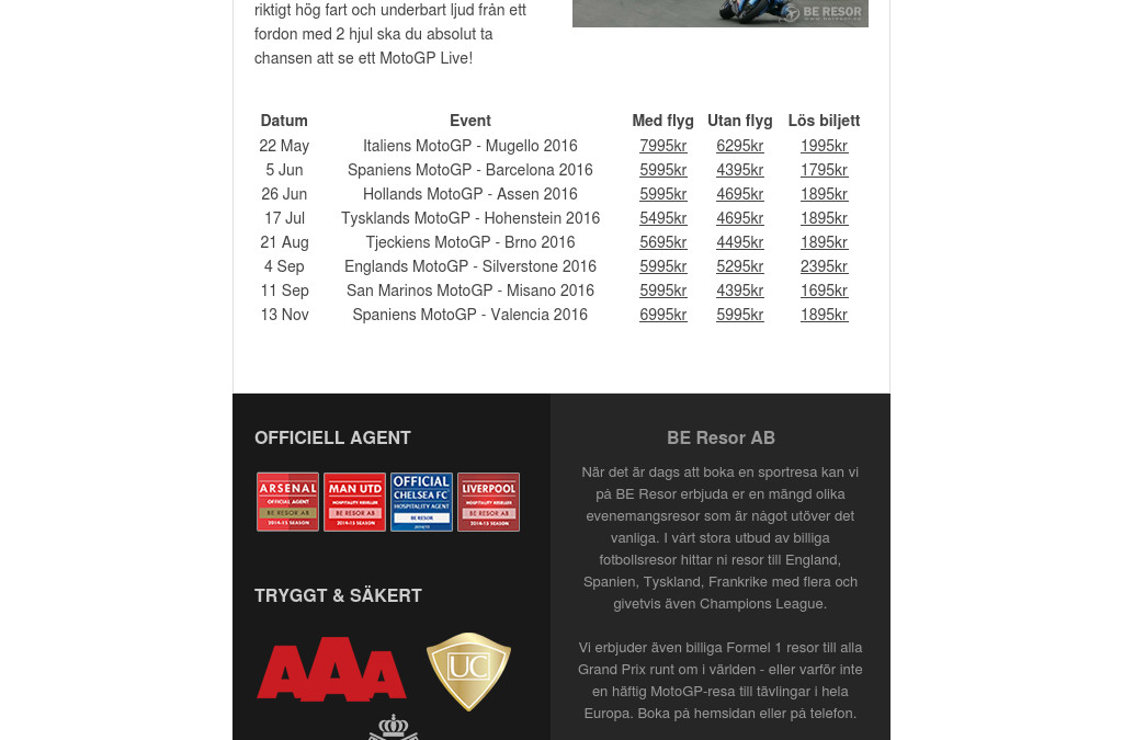MotoGP resor & biljetter