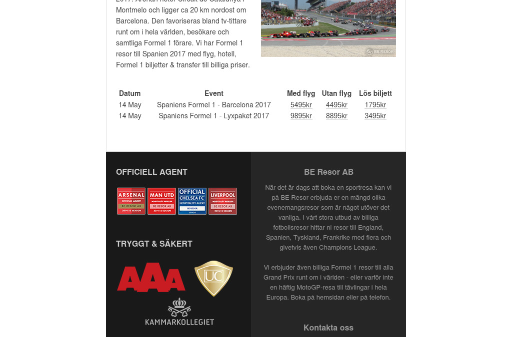 F1 resa till Spanien 2017