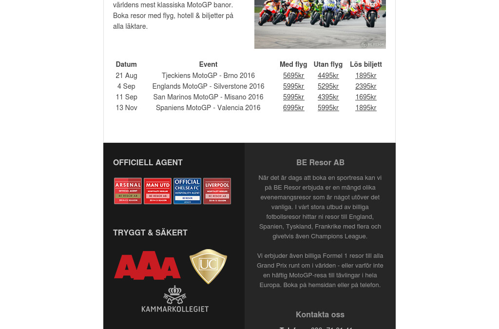 MotoGP resor & biljetter