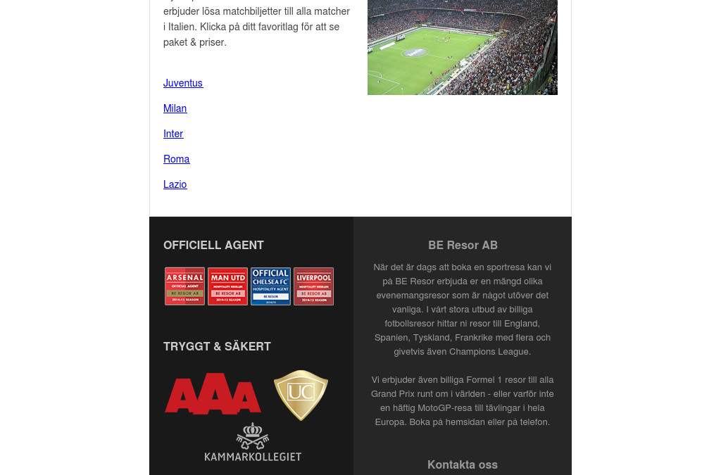 Fotbollsresa till Italien