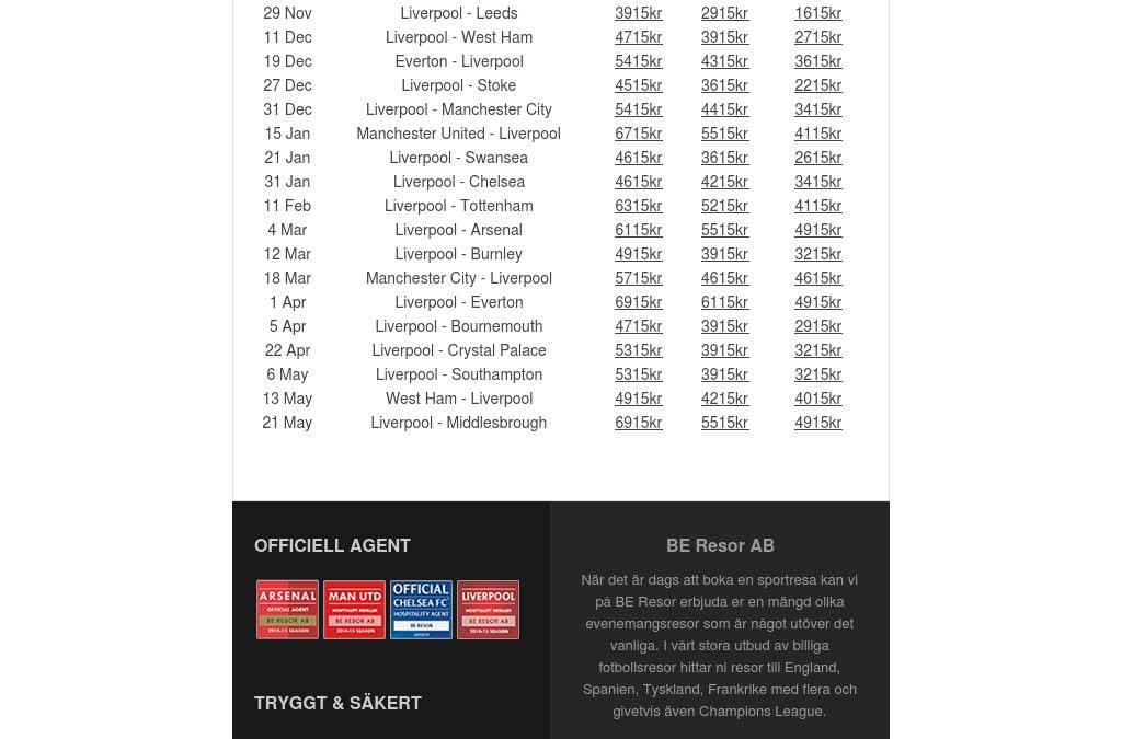 Fotbollsresor till Liverpool